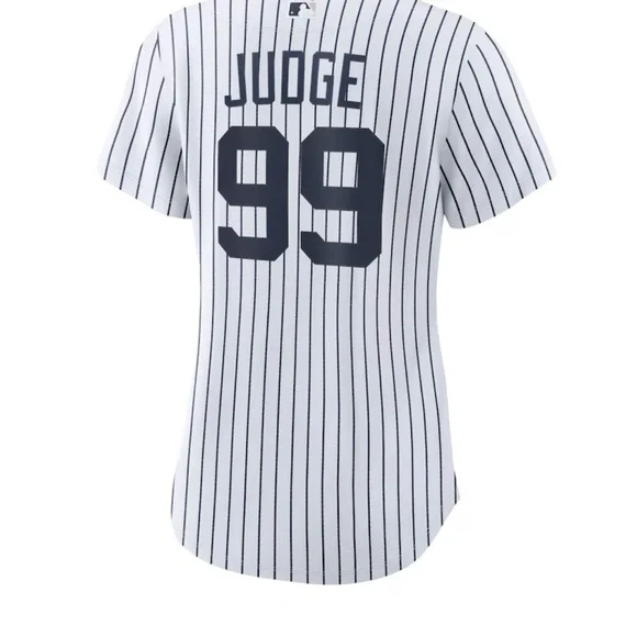 Nike Women’s New York Yankees ⚾️ Aaron Judge 99 White&Navy striped Jersey M/L 💙 - Picture 3 of 3